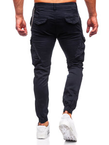 Pantaloni jogger in tessuto cargo da uomo nero Bolf SK850