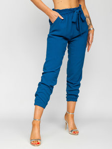 Pantaloni jogger in tessuto da donna azzurri Bolf W5076