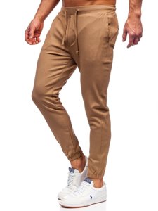 Pantaloni jogger in tessuto da uomo cammello Bolf 0011