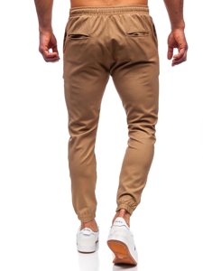 Pantaloni jogger in tessuto da uomo cammello Bolf 0011