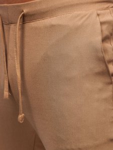 Pantaloni jogger in tessuto da uomo cammello Bolf 0011