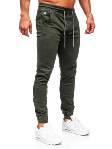 Pantaloni jogger in tessuto da uomo khaki Bolf KA6792