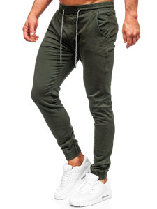 Pantaloni jogger in tessuto da uomo khaki Bolf KA6792