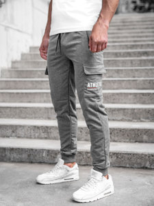 Pantaloni jogger in tuta tipo cargo da uomo antracite Bolf JX5061A