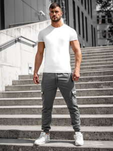 Pantaloni jogger in tuta tipo cargo da uomo antracite Bolf JX5063A