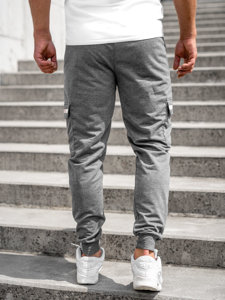 Pantaloni jogger in tuta tipo cargo da uomo antracite Bolf JX5063A