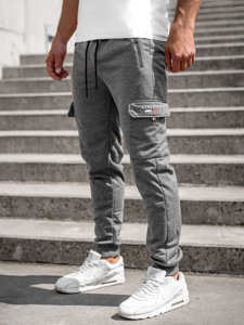 Pantaloni jogger in tuta tipo cargo da uomo antracite Bolf JX5065A