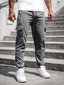 Pantaloni jogger in tuta tipo cargo da uomo antracite Bolf JX5068A