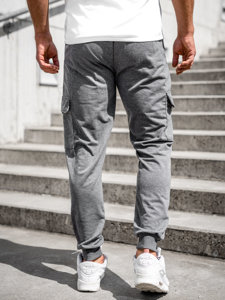 Pantaloni jogger in tuta tipo cargo da uomo antracite Bolf JX5068A