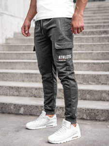 Pantaloni jogger in tuta tipo cargo da uomo grafite Bolf JX5061A