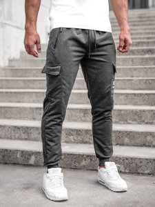 Pantaloni jogger in tuta tipo cargo da uomo grafite Bolf JX5061A