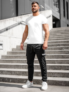 Pantaloni jogger in tuta tipo cargo da uomo neri Bolf JX5063A