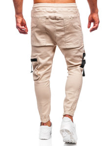 Pantaloni jogger tipo cargo da uomo beige Bolf 6685