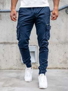 Pantaloni jogger tipo cargo da uomo blu Bolf CT6702S0