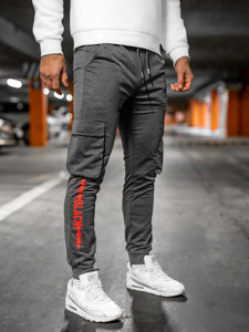 Pantaloni jogger tipo cargo da uomo grafite Bolf HW2357