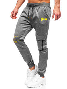 Pantaloni jogger tipo cargo da uomo grafite Bolf K10286