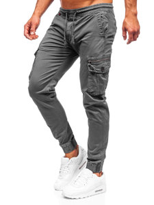 Pantaloni jogger tipo cargo da uomo grigi Bolf CT6706S0