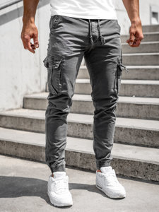 Pantaloni jogger tipo cargo da uomo grigi Bolf CT6706S0