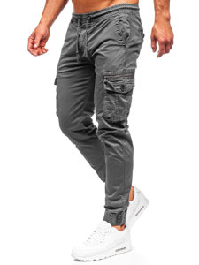 Pantaloni jogger tipo cargo da uomo grigi Bolf CT6706S0