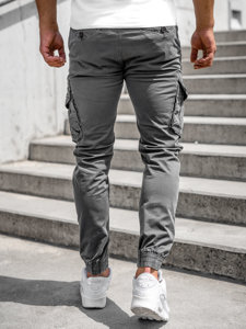 Pantaloni jogger tipo cargo da uomo grigi Bolf CT6706S0