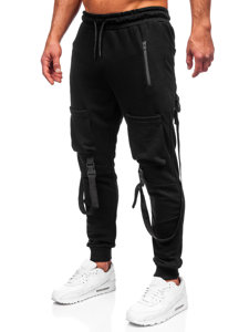 Pantaloni jogger tipo cargo da uomo neri Bolf 6581