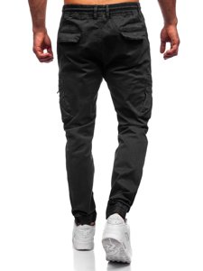 Pantaloni jogger tipo cargo da uomo neri Bolf 8983