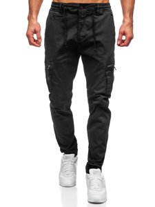 Pantaloni jogger tipo cargo da uomo neri Bolf 8983