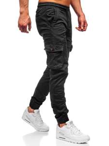 Pantaloni jogger tipo cargo da uomo neri Bolf CT6702S0