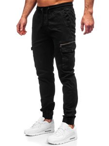 Pantaloni jogger tipo cargo da uomo neri Bolf CT6706S0