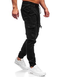 Pantaloni jogger tipo cargo da uomo neri Bolf CT6706S0