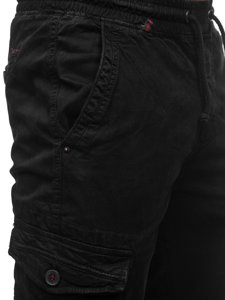 Pantaloni jogger tipo cargo da uomo neri Bolf CT6706S0