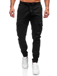 Pantaloni jogger tipo cargo da uomo neri Bolf CT6706S0