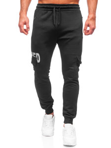 Pantaloni jogger tipo cargo da uomo neri Bolf HW2176