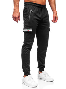 Pantaloni jogger tipo cargo da uomo neri Bolf JX5063