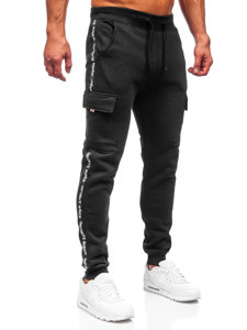 Pantaloni jogger tipo cargo da uomo neri Bolf JX8715