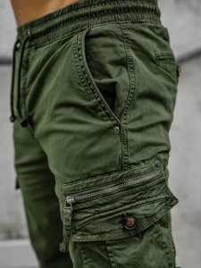 Pantaloni jogger tipo cargo da uomo verdi Bolf CT6702