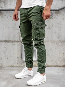 Pantaloni jogger tipo cargo da uomo verdi Bolf CT6702