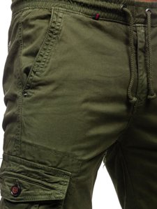 Pantaloni jogger tipo cargo da uomo verdi Bolf CT6702