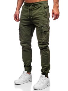 Pantaloni jogger tipo cargo da uomo verdi Bolf CT6702