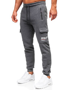 Pantaloni jogger tipo cargo di tuta da uomo antracite Bolf JX6028