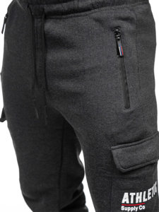 Pantaloni jogger tipo cargo di tuta da uomo grafite Bolf JX6028