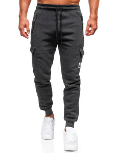 Pantaloni jogger tipo cargo di tuta da uomo grafite Bolf JX6028