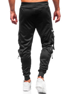 Pantaloni jogger tipo cargo di tuta da uomo neri Bolf HS7176