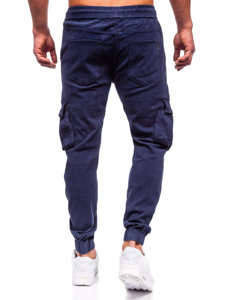 Pantaloni joggers in denim cargo da uomo blu Bolf MP0105BS