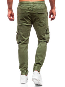 Pantaloni joggers in denim cargo da uomo khaki Bolf MP0105MV