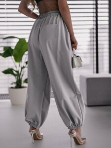 Pantaloni joggers in tessuto aladino da donna grigio Bolf 62405