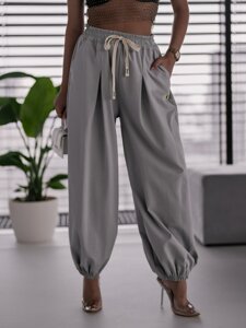 Pantaloni joggers in tessuto aladino da donna grigio Bolf 62405