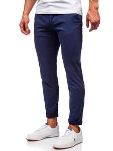 Pantaloni tipo chino da uomo blu Bolf 1146