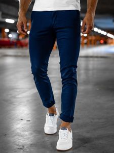 Pantaloni tipo chino da uomo blu Bolf 1146