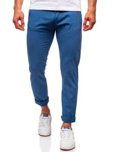 Pantaloni tipo chino da uomo indaco Bolf 1146